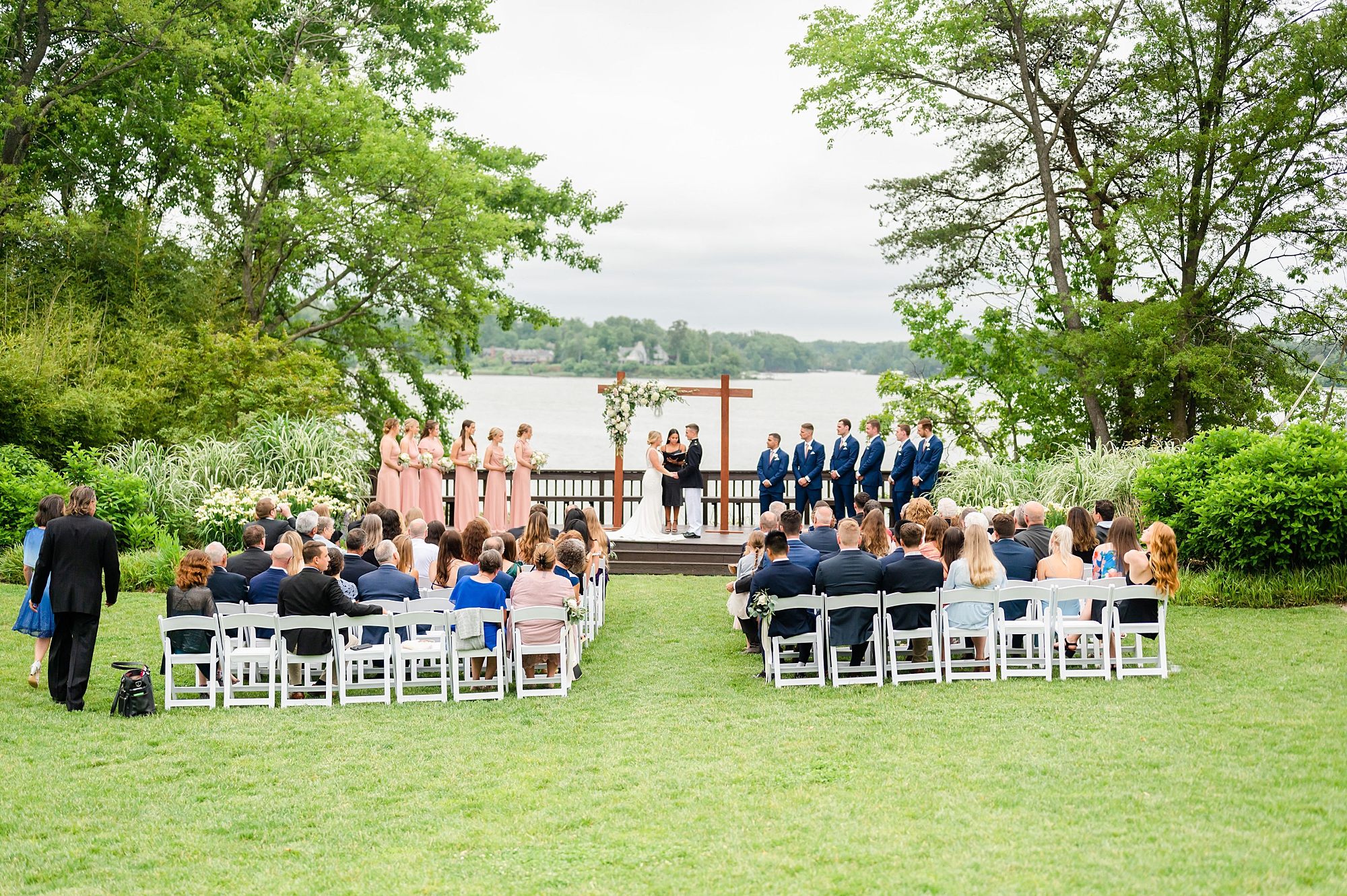 waterfront wedding ceremony in Edgewater MD