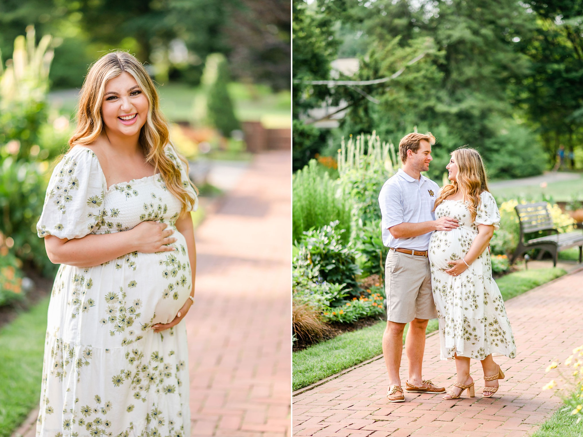 maternity session in Longwood Gardens for expecting parents 